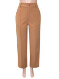 EVE Loose Solid Color Straight Suit Pants SH-391409
