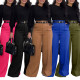 EVE Loose Solid Color Straight Suit Pants SH-391409