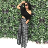EVE Plus Size Print Loose Wide Leg Pants SH-390198
