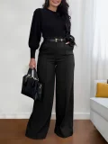 EVE Loose Solid Color Straight Suit Pants SH-391409
