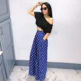 EVE Plus Size Print Loose Wide Leg Pants SH-390198