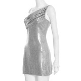 EVE Sleeveless Single Shoulder Mini Dress GSZM-Q25DS459