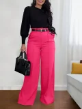 EVE Loose Solid Color Straight Suit Pants SH-391409