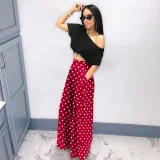 EVE Plus Size Print Loose Wide Leg Pants SH-390198