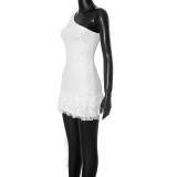 EVE Single Shoulder Long Sleeve Ruffles Mini Dress GSZM-G24DS224