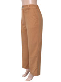 EVE Loose Solid Color Straight Suit Pants SH-391409