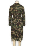 EVE Camouflage Print Holes Long Trench Coat SH-391323