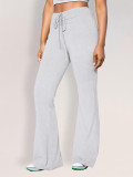 EVE Solid Color Ruched Micro Flare Pants GZJF-6615