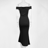 EVE One Shoulder Solid Color Maxi Dress GZJF-10152