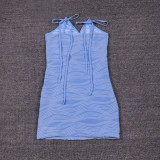 EVE V Neck Tie Up Backless Mini Dress YMYF-9256