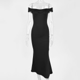 EVE One Shoulder Solid Color Maxi Dress GZJF-10152