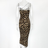 EVE Print V Neck Backless Maxi Dress GZJF-1632