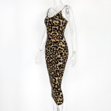 EVE Print V Neck Backless Maxi Dress GZJF-1632