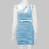 EVE Hollow Out Single Shoulder Mini Dress YMYF-8925