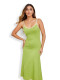 EVE Backless Contrast Color Sling Midi Dress GZJF-10131