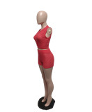EVE Sleeveless Solid Color Sweater Two Piece Shorts Set QXTF-83027