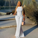 EVE Sleeveless Solid Color Backless Maxi Dress GJYO-303622