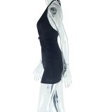 EVE Deep V Neck Halterneck Backless Mini Dress GJYO-759523