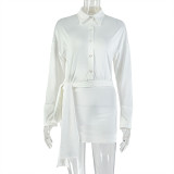 EVE Deep V Neck Long Sleeve Ruched Mini Dress GJYO-303760