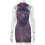 EVE Print Sleeveless Sexy Mini Dress GJYO-303767