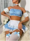 EVE Uniform Temptation Maid Costume Roleplay Polka Dot Print Set YQ-T014