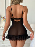 EVE Lips Print Mesh See Through Split Nightdress YQ-W907