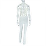 EVE Halterneck Solid Color Tie Up Tops Tight Pants Set GJYO-919111