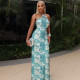 EVE Print Halterneck Backless Maxi Dress GJYO-302503