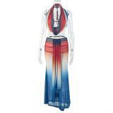 EVE Backless Gradient Color Tie Up Maxi Dress GJYO-711781