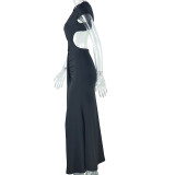 EVE Slash Neck Sleeveless Fashtail Dress GJYO-301817