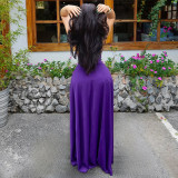 EVE Solid Color Sleeveless Ruched Maxi Dress GJYO-303195