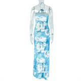 EVE Print Halterneck Backless Maxi Dress GJYO-302503