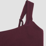EVE Square Neck Solid Color Big Swing Midi Dress GAXB-A704DS