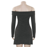 EVE Off Shoulder Long Sleeve Mini Dress GAXB-W167DS