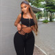 EVE Zipper Sleeveless Crop Top Bandage Pants 2 Piece Set GJYO-919075