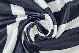 EVE Black White Stripe V Neck Sling Maxi Dress GJYO-303183