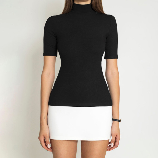 EVE Solid Color Half Sleeve Patchwork Mini Dress GAXB-W281DS