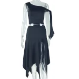 EVE One Shoulder Solid Color Tops Split Skirt 2 Piece Set GJYO-711515