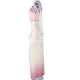 EVE Single Shoulder Sleeveless Gradient Two Piece Skirts Set GJYO-711698