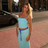 EVE Solid Color Sleeveless Two Piece Skirts Set  GAXB-D001ST