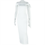 EVE One Shoulder Solid Color Maxi Dress GJYO-302332