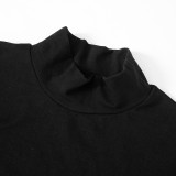 EVE Solid Color Half Sleeve Patchwork Mini Dress GAXB-W281DS