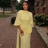 EVE Solid Color Backless Split Maxi Dress GJYO-303387