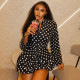 EVE Polka Dot Print Long Sleeve Two Piece Skirts Set GJYO-711688