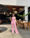 EVE Sleeveless Solid Color Irregular Tops Pants Suit FSL-198