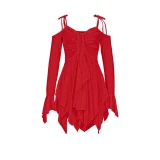 EVE Solid Color Irregular Sling Mini Dress ASL-6696