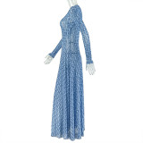 EVE Print Long Sleeve Maxi Dress GJYO-303367