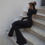 EVE Sexy Backless Long Sleeve Flare Jumpsuit GJYO-003871