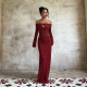 EVE One Shoulder Long Sleeve Lace Maxi Dress FL-25437