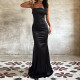EVE Solid Color Backless Sling Maxi Dress FL-25212